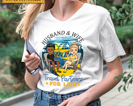 Husband And Wife Travel Partners For Life - Beach Couple T-shirt - Gift For Couples