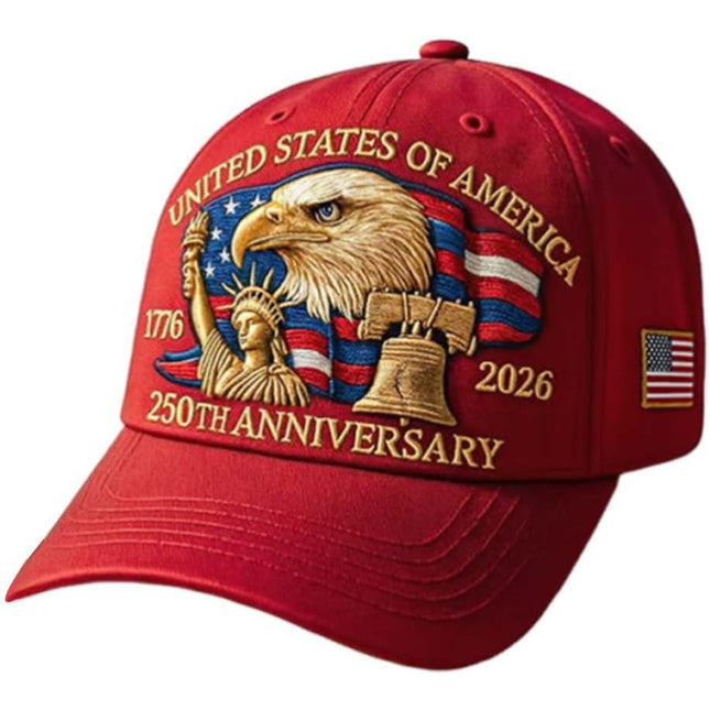 Bald Eagle United States Of America 250th Anniversary Embroidered Cap