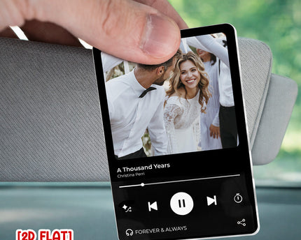 Custom Music Photo Couple Custom Photo - Personalized Car Visor Clip - Special Gift For Couple, Him, Her