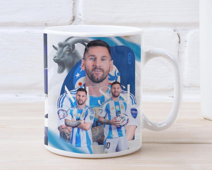 Messi Mug Blue Ceramic Coffee - Durable Design, Gift for Football Fans