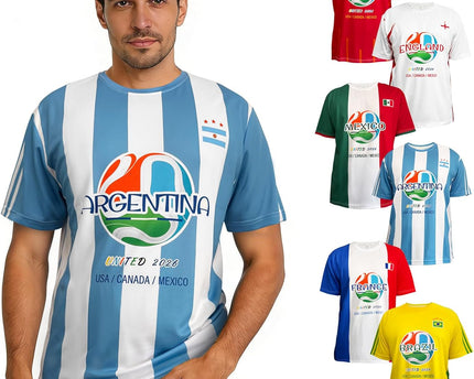 TeeTea Soccer Jersey Size S-L, 2026 North America Soccer Cup Merchandise, Soccer Fan Jersey Breathable, Team USA