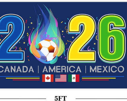 American Canada Mexico Host Country Football Supporters Banner World Cup Flag 2026