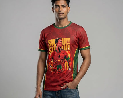Red Portugal Football Jersey with Custom Name & Number