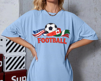 Soccer Cup 2026 Shirt Soccer Mom Shirts Women Oversized Football Match Season Jersey Bow T-Shirt Short Sleeve Top