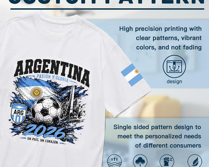 Argentina Shirt \u2013 100% Cotton T-Shirt for Men & Women Comfort-Fit Tee for Fans, Team Events, Family Gatherings & Gifts