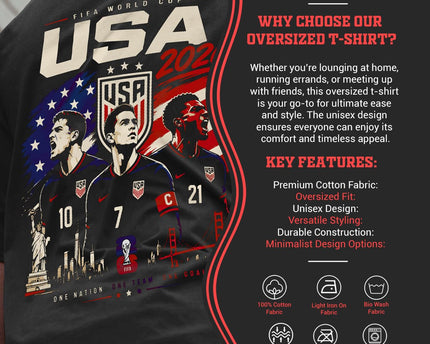 The Print Platter USA FIFA World Cup 2026 Black Oversized