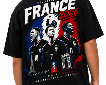 The Print Platter France FIFA World Cup 2026 Black Oversized
