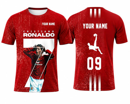 Personalized Cristiano Ronaldo Fan Sports T Shirt with Name & Number