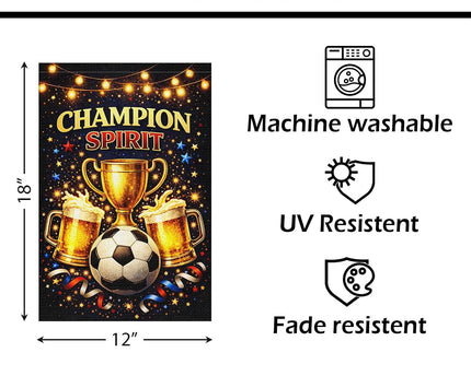 Heyfibro Soccer Garden Flag - Double Sided Trophy Beer Soccer