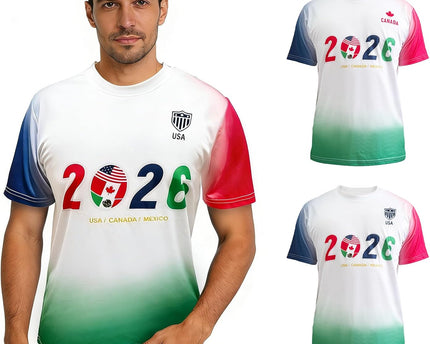 TeeTea Soccer Jersey Size S-L, 2026 North America Soccer Cup Merchandise, Soccer Fan Jersey Breathable, Team USA