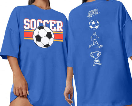 Soccer Cup 2026 Shirt Soccer Mom Shirts Women Oversized Football Match Season Jersey Bow T-Shirt Short Sleeve Top