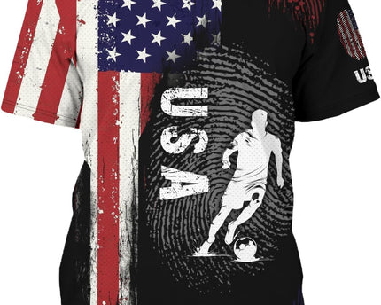REVENEVER Soccer Jersey for Men Short Sleeve Training Shirt Breathable Sport Casual T Shirt for Soccer Fans