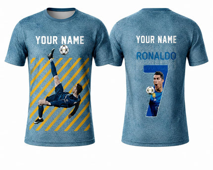 Personalized Ronaldo Inspired Sports T Shirt with Name & Number