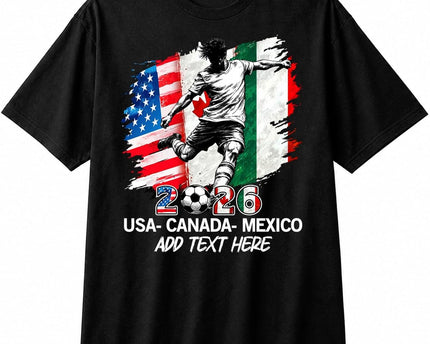 Unisex Football World 2026 Cup T-Shirt, Custom Name Flag Shirt for Men Women Fans, Fans Team Soccer Football Tee