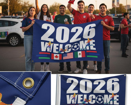 World Cup Flag 2026, American Canada Mexico Host Country Football Supporters Banner