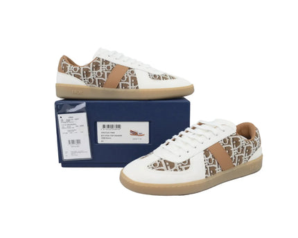 Men's Dior B01 Matchpoint White And Brown Print Sneakers