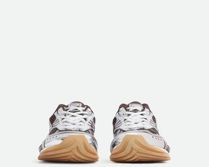Men’s Bottega Veneta Orbit Flash Suede-Trimmed Fondantsilver Sneakers