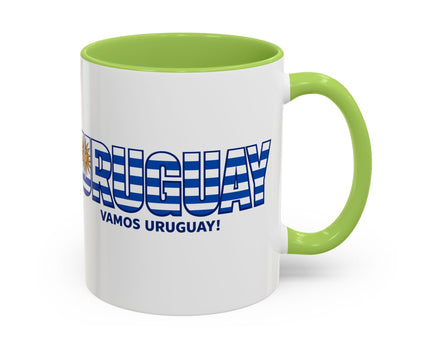 Uruguay Vamos Uruguay Mug, Accent Coffee Mug, Soccer World Cup, Gift for Dad