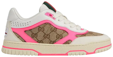 Men's Gucci Re-Web GG Canvas - Beige Fuchsia Sneakers