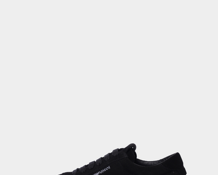 Men's Emporio Leather And Suede Black Sneakers