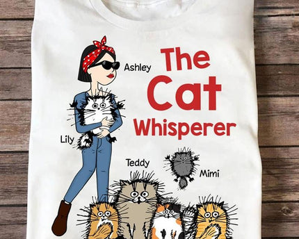 The Cat Whisperer Woman and Funny Cat Personalized Shirt