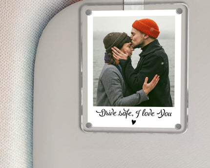 Custom Photo Love I Love You Forever - Personalized Car Visor Clip - Special Gift For Couple, Him, Her