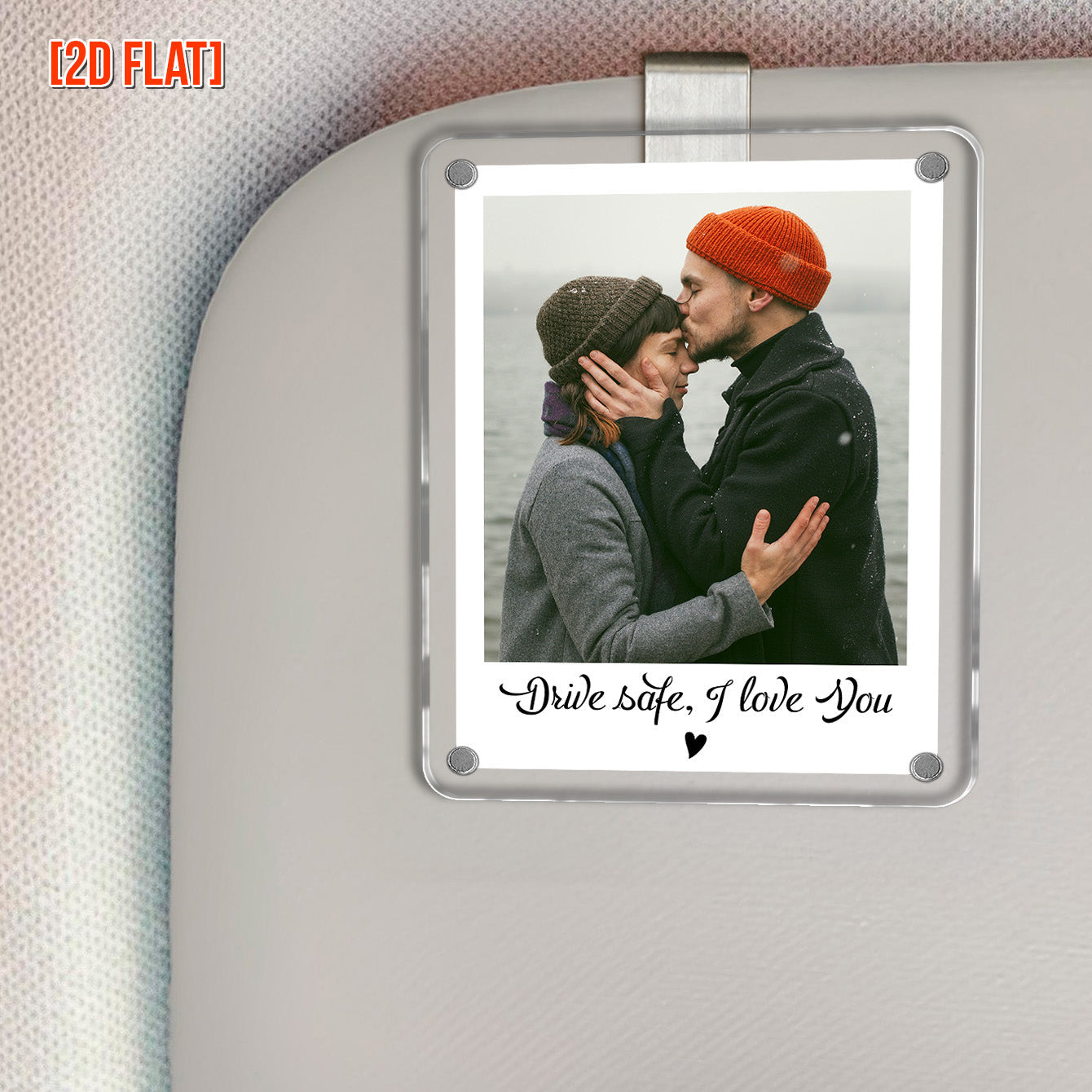 Custom Photo Love I Love You Forever - Personalized Car Visor Clip - Special Gift For Couple, Him, Her