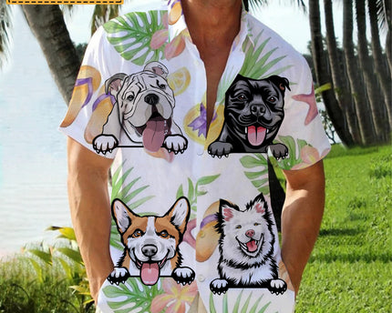 Dog Lover Dog Pet Summer Hawaii Cool Customization- Summer Hawaiian shirt - Personalized Customized Hawaiian shirt
