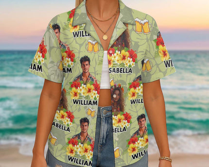 Custom Photo Drinkin' & Cheerin' - Personalized Customized Hawaiian Shirt