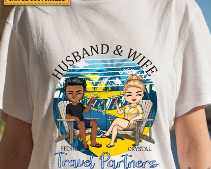 Husband And Wife Travel Partners For Life - Beach Couple T-shirt - Gift For Couples