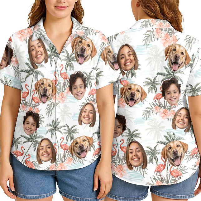 Custom Photo With Beloved Ones Tropical - Personalized Customized Hawaiian shirt