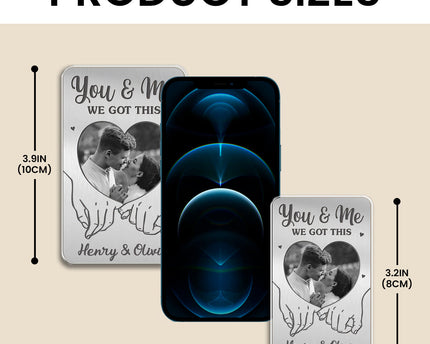 Custom Photo You And Me We Got This - Personalized Car Visor Clip - Special Gift For Couple, Him, Her