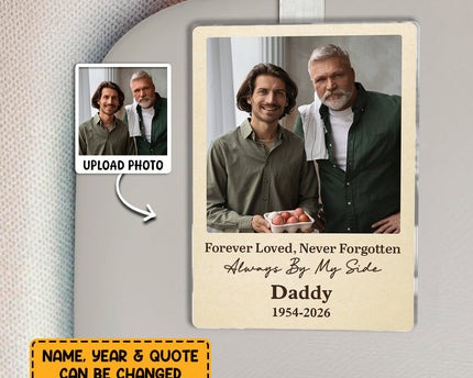 Custom Photo Always By My Side - Personalized Car Visor Clip - Special Gift For Family Members, Dad, Mom