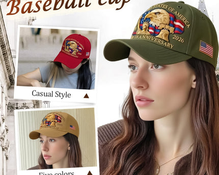 Bald Eagle United States Of America 250th Anniversary Embroidered Cap