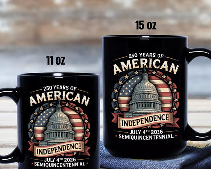 250 Years Of America Black Mug