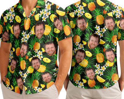 Custom Photo With Beloved Ones Flamingo Theme - Personalized Customized Hawaiian Shirt