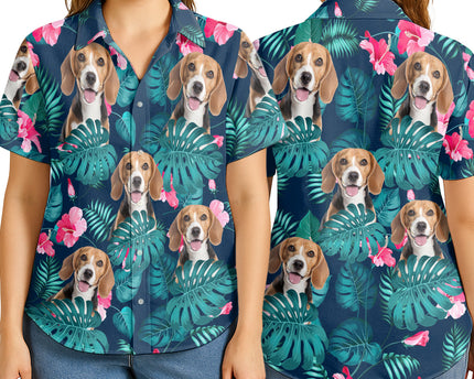 Custom Pet Photo Flowery - Personalized Customized Hawaiian Shirt - Lovely Gift For Pet Lovers