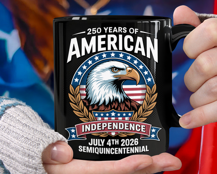 250 Years of America Independence Eagle - July 4th 2026 Black Mug