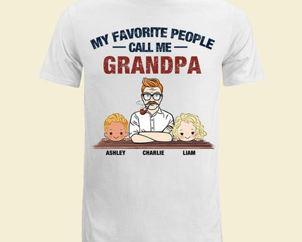 Favorite People Call Me Grandpa Man And Kids Personalized Shirt
