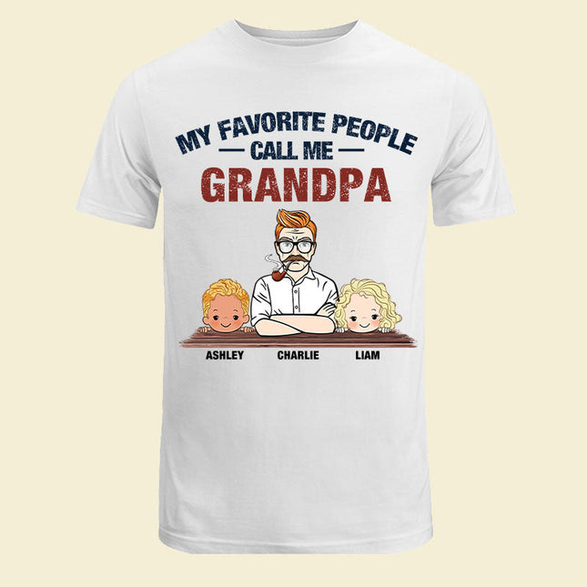 Favorite People Call Me Grandpa Man And Kids Personalized Shirt