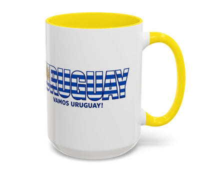 Uruguay Vamos Uruguay Mug, Accent Coffee Mug, Soccer World Cup, Gift for Dad