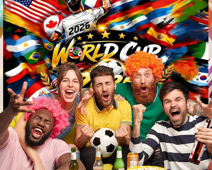World Soccer Cup Party Decorations Backdrop, 2026 Sports Celebration Welcome Banner Soccer