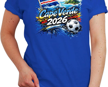 Daytee Cape Verde 2026 Soccer Fan T-Shirt, Cape Verde Flag Football Graphic Tee for Adults, Unisex Shirt S-3XL