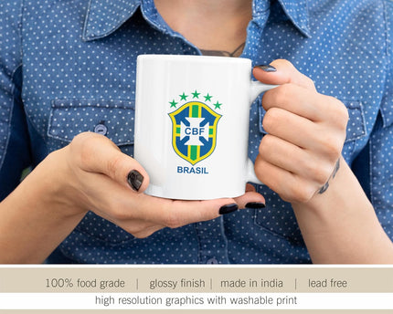 I Love Brazil Printed White Ceramic Mug Coffee Mug