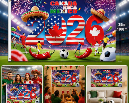 World Cup 2026 Outdoor Flag, Soccer Fans Banner, International Country Flag