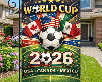 World Cup Ball Soccer Flags Garden Flag, USA Soccer Goal Ball Yard Flag Double-Sided Outdoor