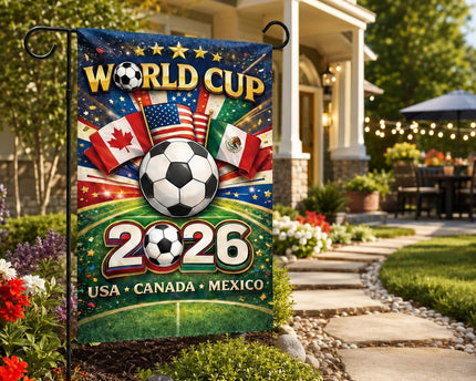 World Cup Ball Soccer Flags Garden Flag, USA Soccer Goal Ball Yard Flag Double-Sided Outdoor