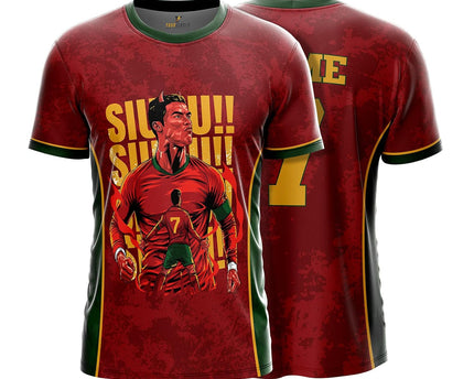 Red Portugal Football Jersey with Custom Name & Number