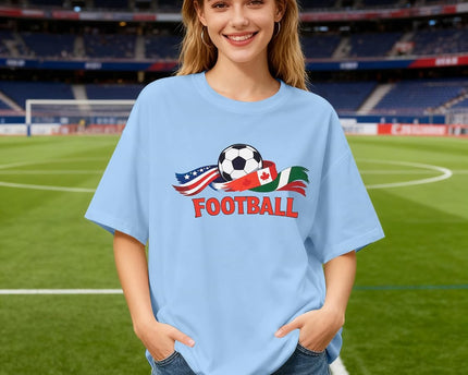 Soccer Cup 2026 Shirt Soccer Mom Shirts Women Oversized Football Match Season Jersey Bow T-Shirt Short Sleeve Top