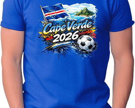 Daytee Cape Verde 2026 Soccer Fan T-Shirt, Cape Verde Flag Football Graphic Tee for Adults, Unisex Shirt S-3XL